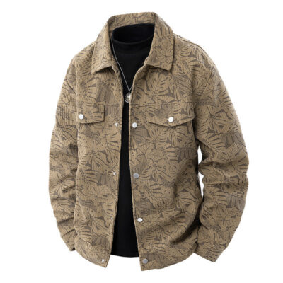 Corduroy Jacket Slim-fit Spring And Autumn Lapel Young And Middle-aged Casual Jacket For Men