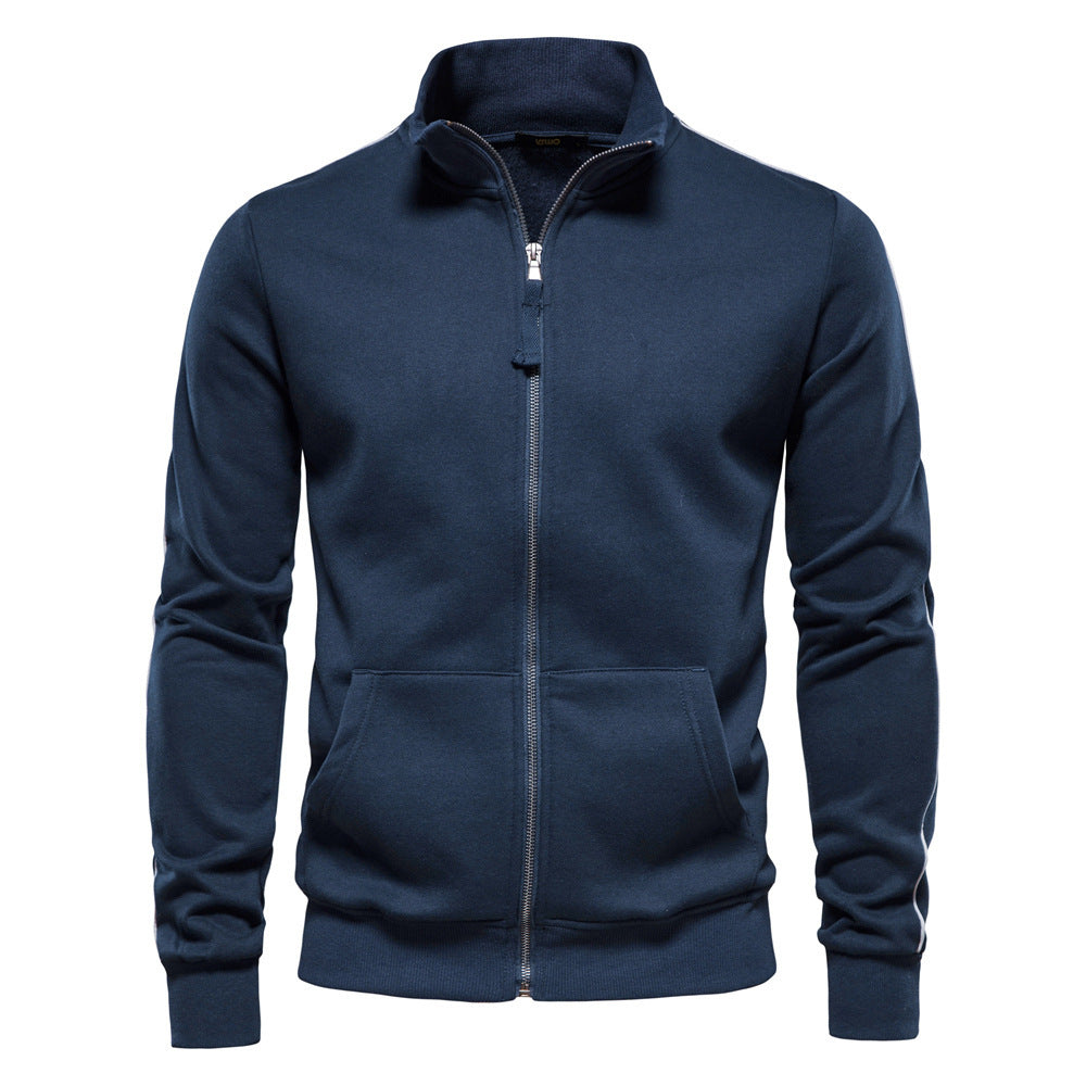 All-matching Men's Sports Contrast Color Casual Cardigan