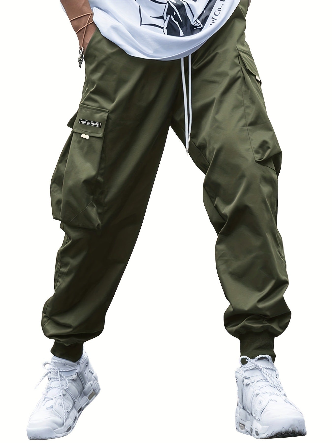 Multi-pocket Cargo Pants Men's Casual Hip-Hop Drawstring Trousers Outdoor Streetwear Sports Pant - Image 4