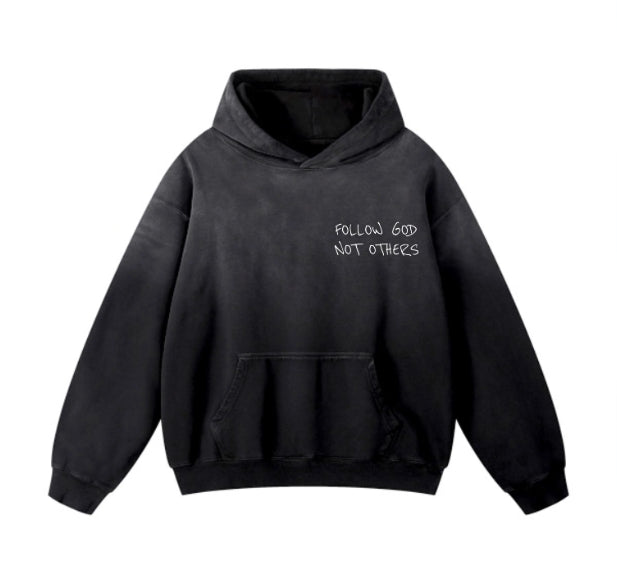 American-style Loopback Fabric Hoodie With A Mottled Wash And Gradient Effect - Image 3