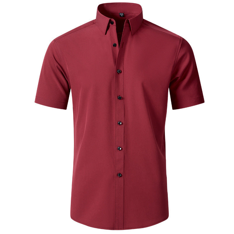 Korean Slim-fit Solid Color Shirt Men's Shirt - Image 12