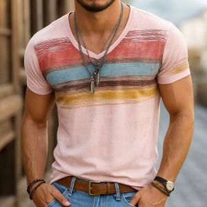 Mens 3D Digital-Print Short-Sleeve T-Shirt - Image 3
