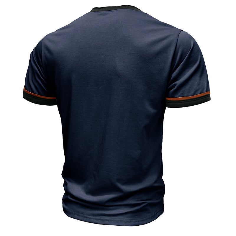 European And American Short-sleeved T-shirt Sports Fitness Outdoor Shirt Bottoming Shirt Men's - Image 4