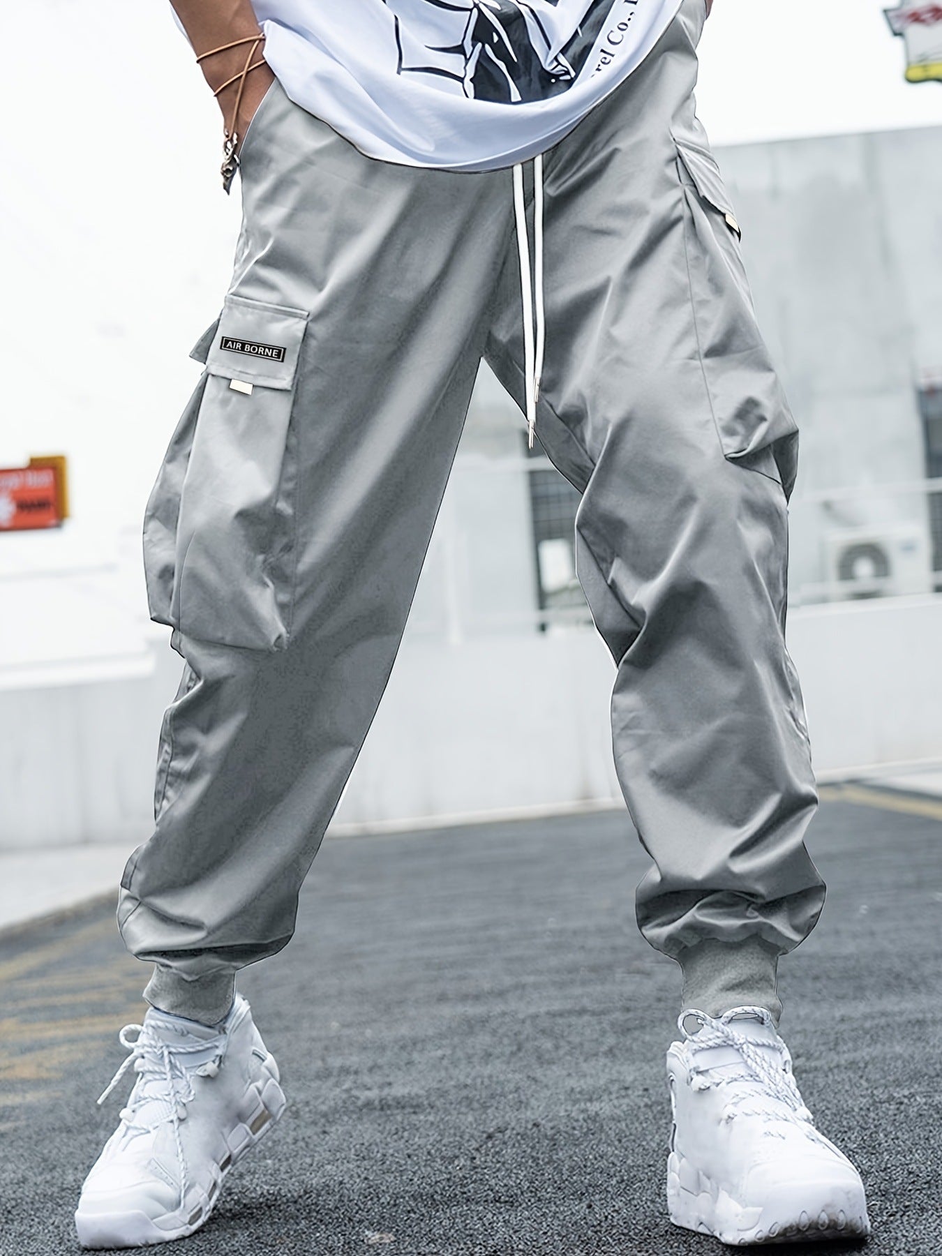 Multi-pocket Cargo Pants Men's Casual Hip-Hop Drawstring Trousers Outdoor Streetwear Sports Pant - Image 15