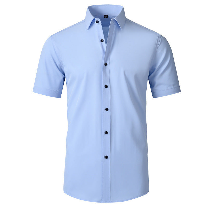 Korean Slim-fit Solid Color Shirt Men's Shirt - Image 7