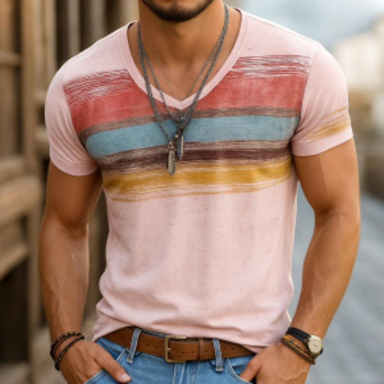 Mens 3D Digital-Print Short-Sleeve T-Shirt - Image 4