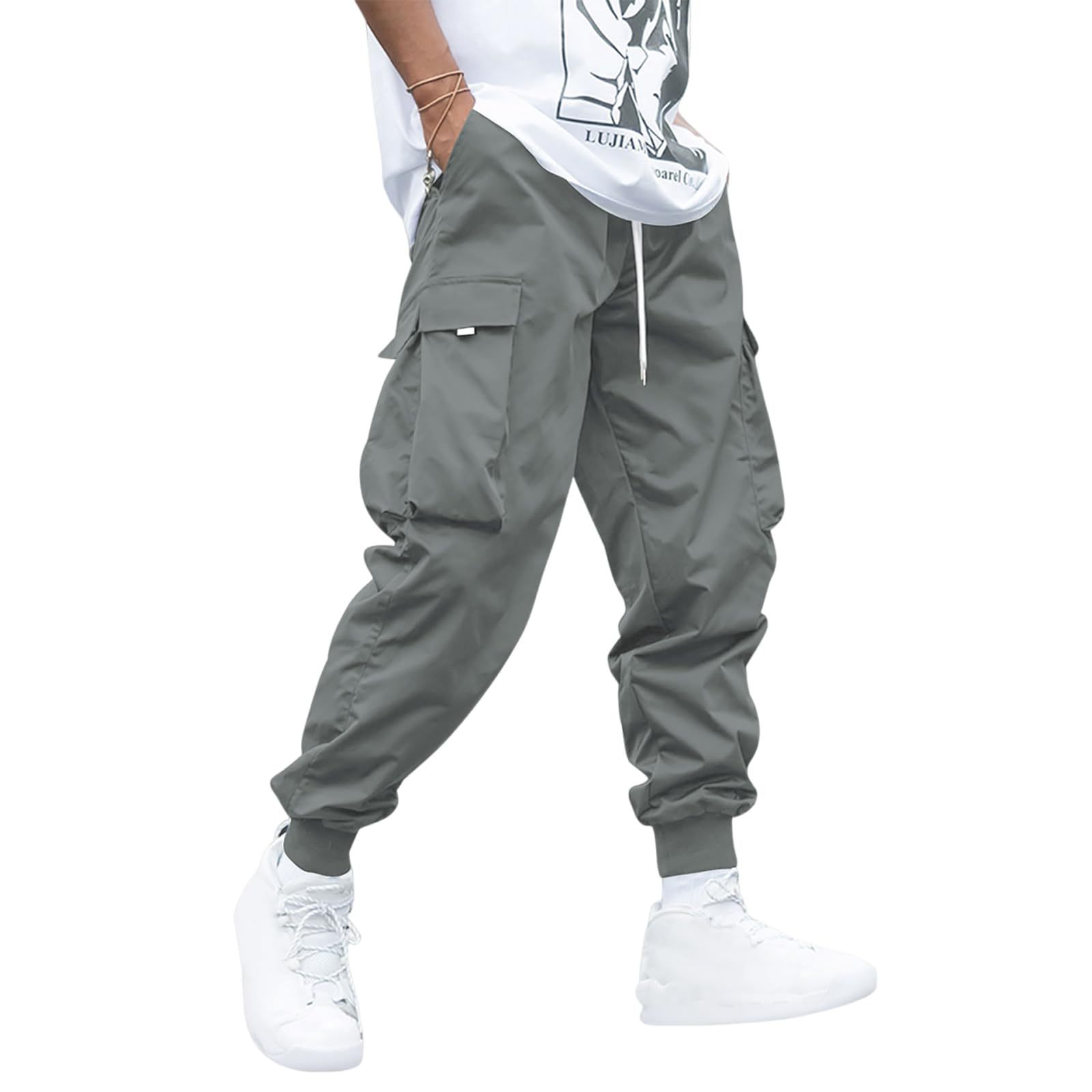 Multi-pocket Cargo Pants Men's Casual Hip-Hop Drawstring Trousers Outdoor Streetwear Sports Pant - Image 10