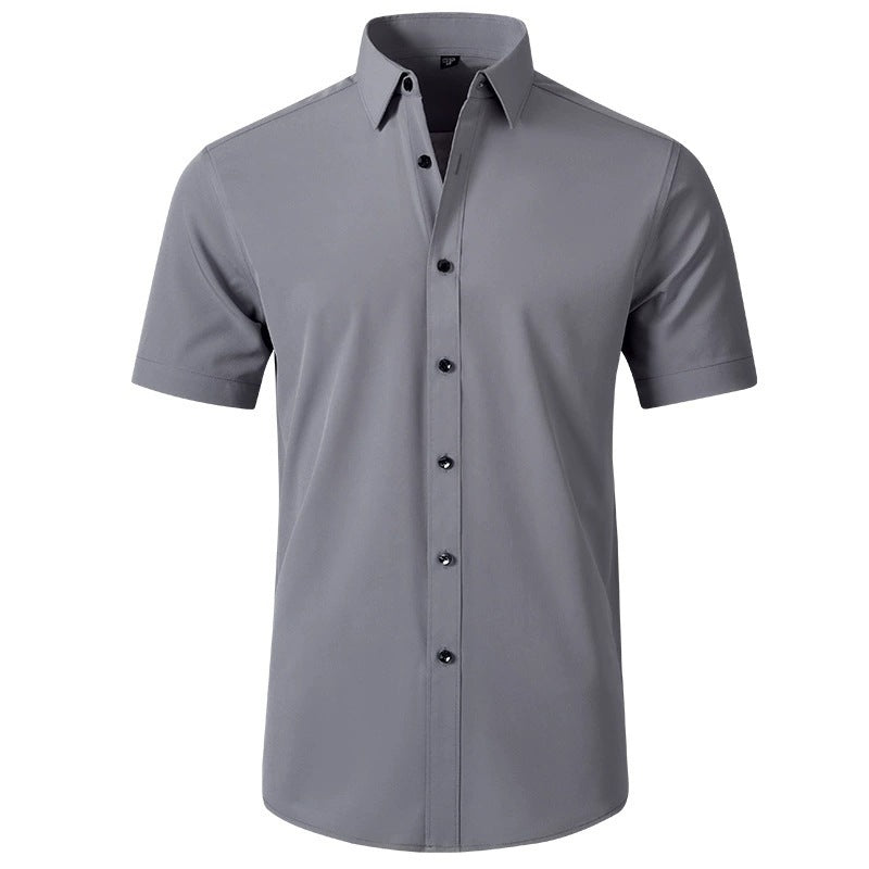 Korean Slim-fit Solid Color Shirt Men's Shirt - Image 8