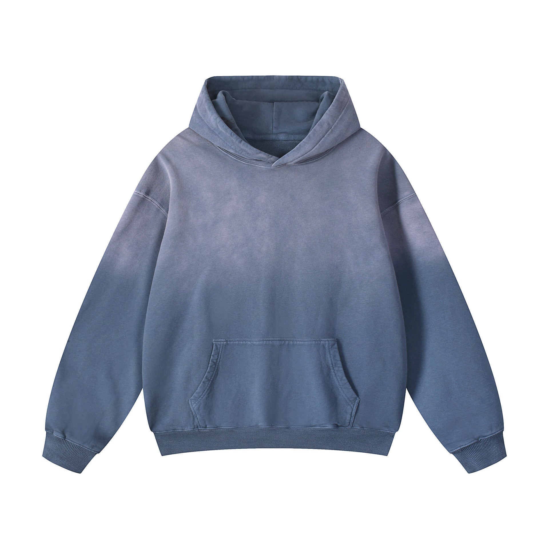 American-style Loopback Fabric Hoodie With A Mottled Wash And Gradient Effect - Image 2