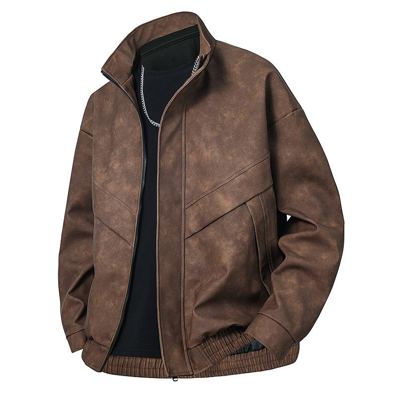 All-matching And Handsome Slim Fit Leather Coat