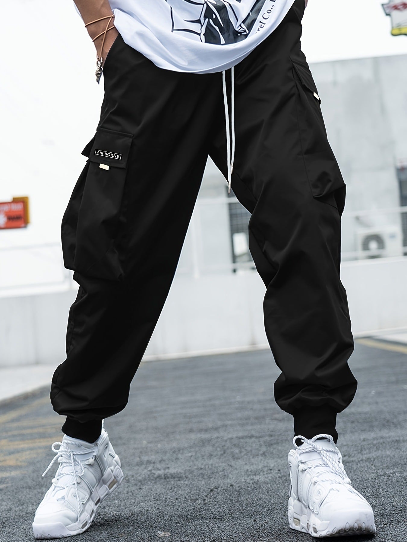 Multi-pocket Cargo Pants Men's Casual Hip-Hop Drawstring Trousers Outdoor Streetwear Sports Pant - Image 6