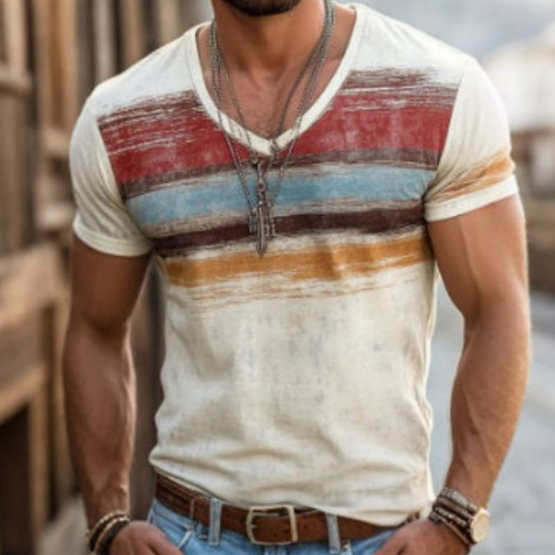 Mens 3D Digital-Print Short-Sleeve T-Shirt - Image 5