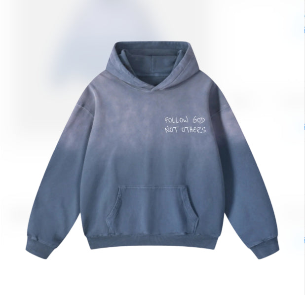 American-style Loopback Fabric Hoodie With A Mottled Wash And Gradient Effect - Image 5
